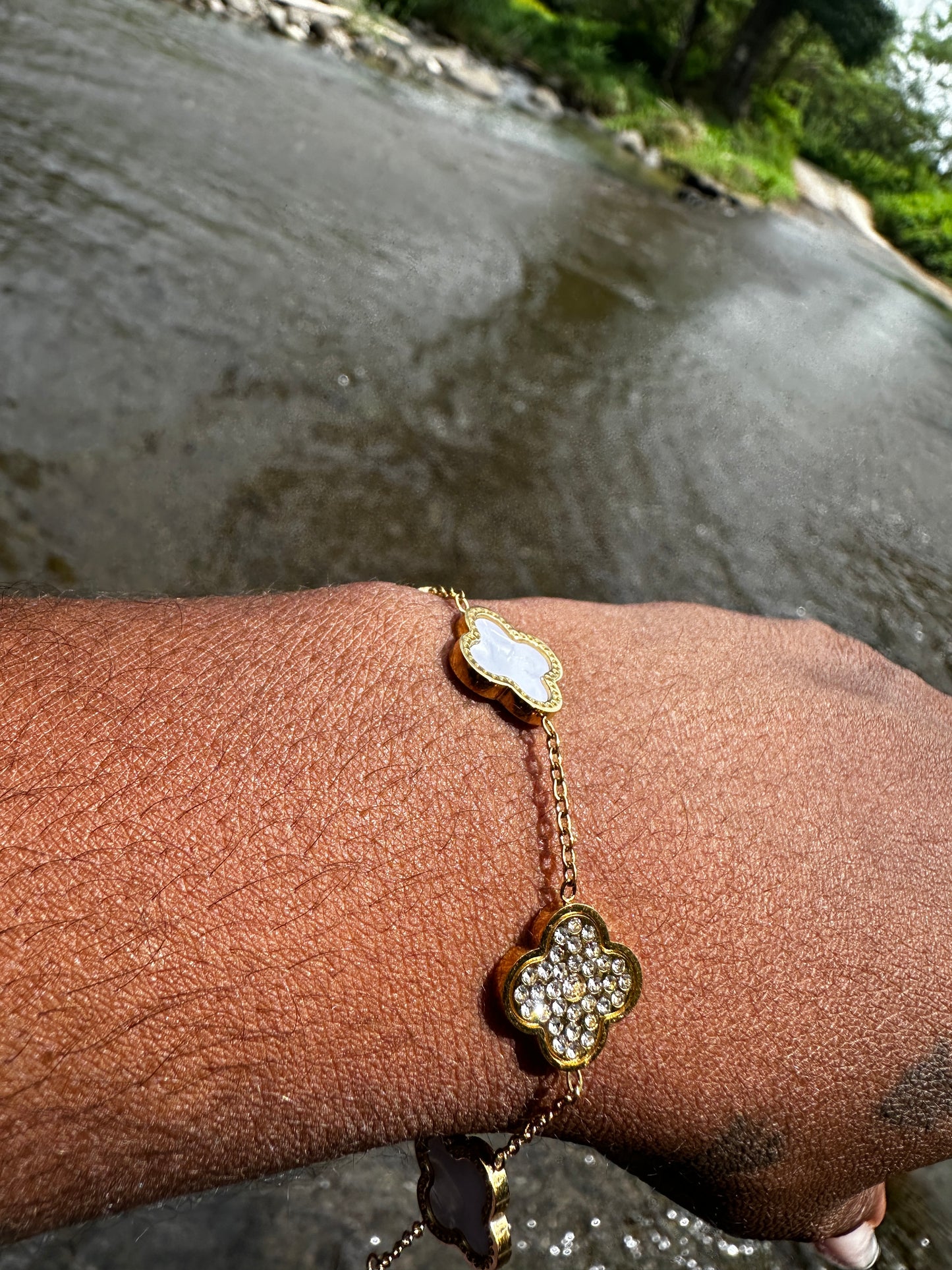 BRACELET CLOVER BLANC