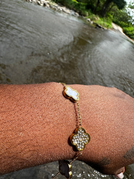 BRACELET CLOVER BLANC