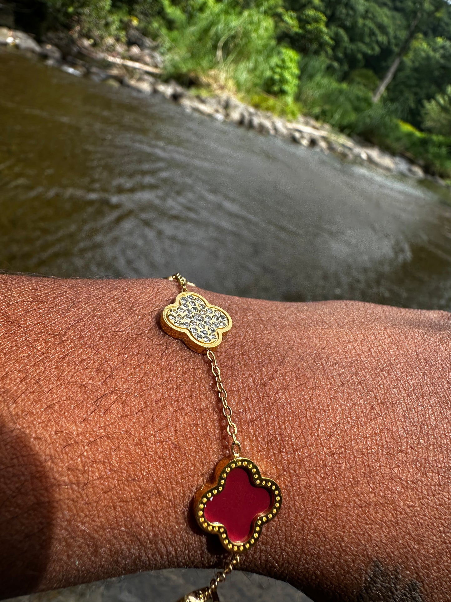 BRACELET CLOVER ROUGE