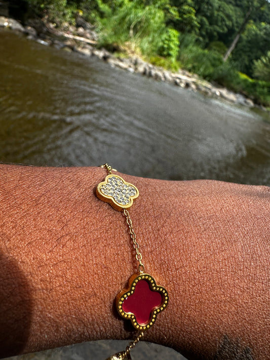 BRACELET CLOVER ROUGE