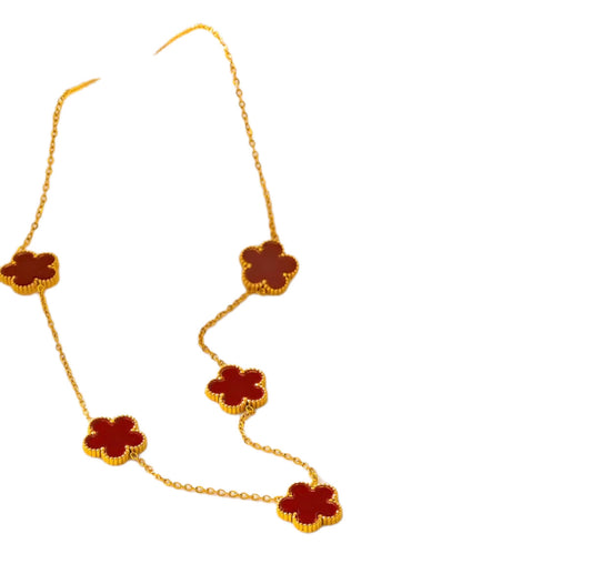 COLLIER CLOVER RED